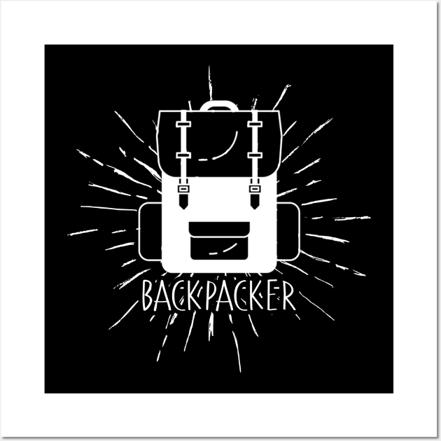 Minimalist Vintage Backpacker Wall Art by StreetDesigns